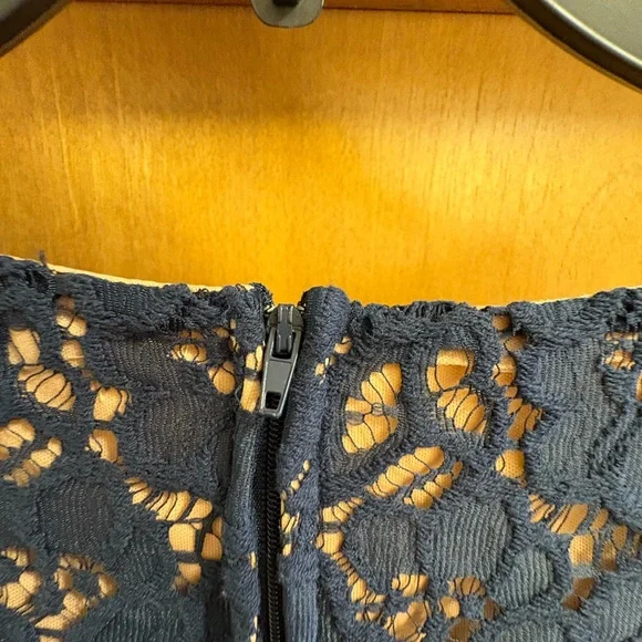 City Studio Navy and Beige Lace Dress - Picture 3 of 4
